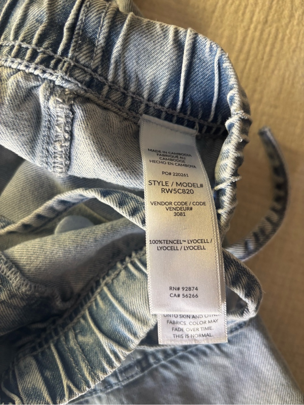 Splendid Lounge Denim straight pants: light wash drawstring size small - Picture 4 of 8